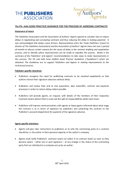 1 08th April 2015 Statement of Intent The Publishers Association