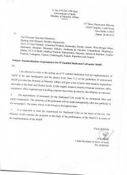 Standardization of parameters for IT Enabled Dedicated Cell under