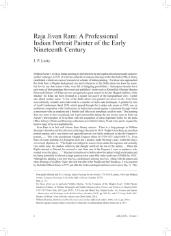 Raja Jivan Ram: A Professional Indian Portrait Painter of the Early