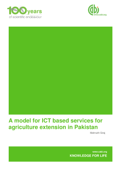 A model for ICT based services for agriculture extension in Pakistan