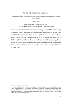 Media effects in Nazi Germany*