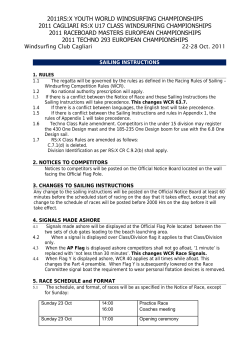 sailing instructions - windsurfing