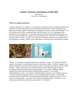 Organic chemical contaminants in Biosolids