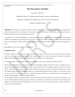 The Sun and its Activities - International Journal Of Engineering