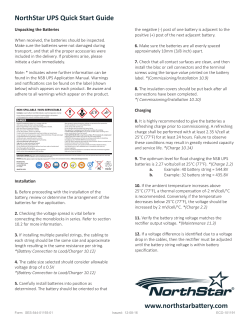 NSB UPS Battery &reg; Quick Start Guide