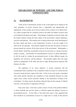 separation of powers‟ and the indian constitution
