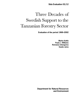 Three Decades of Swedish Support to the Tanzanian Forest Sector