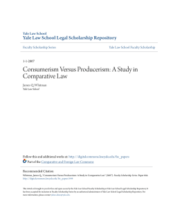 Consumerism Versus Producerism: A Study in Comparative Law