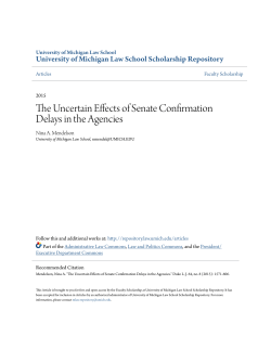 The Uncertain Effects of Senate Confirmation Delays in the Agencies