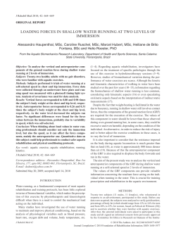 loading forces in shallow water running at two levels of immersion
