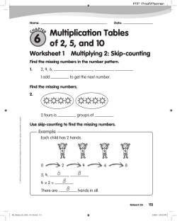 Multiplication Tables of 2, 5, and 10