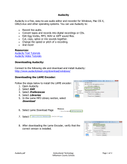Audacity Audacity is a free, easy-to-use audio editor and recorder for