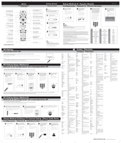 URC2125 Setup Method A: Popular Brands RF Pairing Setup