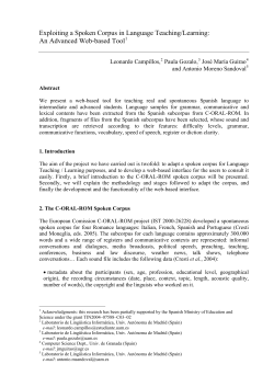 Exploiting a Spoken Corpus in Language Teaching/Learning