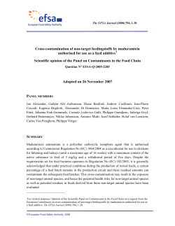 Cross-contamination of non-target feedingstuffs - EFSA
