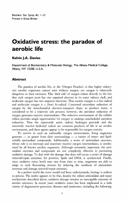 Oxidative stress: the paradox of aerobic life