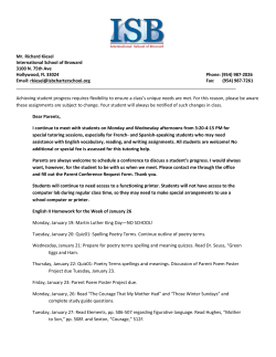 Mr. Richard Kiesel International School of Broward 3100 N. 75th Ave