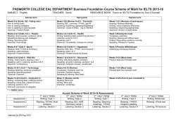 PADWORTH COLLEGE EAL DEPARTMENT Business Foundation