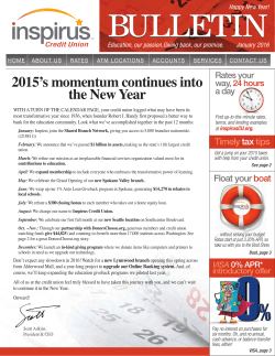 January - Inspirus Credit Union