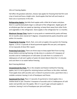 Maximum Storage Time: Apples in syrup packs