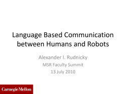 Language Based Communication between Humans and