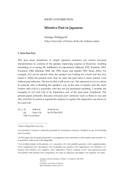 Mirative Past in Japanese - Semantics