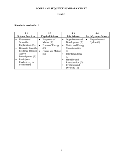 7 SCOPE AND SEQUENCE SUMMARY CHART Grade 1 Standards