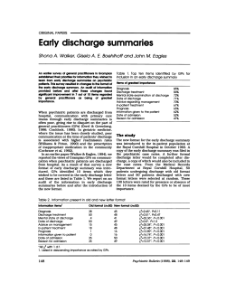 Early discharge summaries