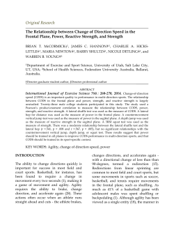 The Relationship between Change of Direction Speed in the Frontal