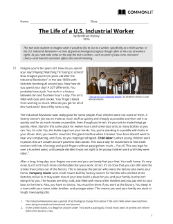 CommonLit | The Life of a U.S. Industrial Worker