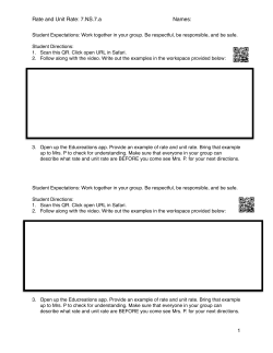 Student directions for Rate and unit rate lesson