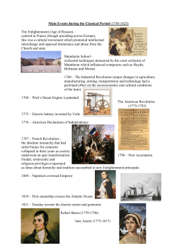 Main Events during the Classical Period