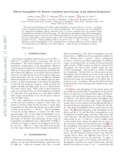 Silicon beamsplitter for Fourier transform spectroscopy at far infrared