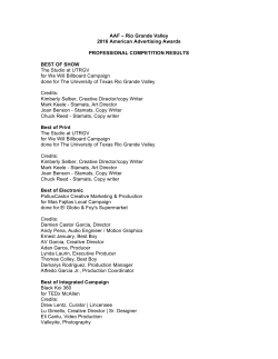 AAF &ndash; Rio Grande Valley 2016 American Advertising Awards