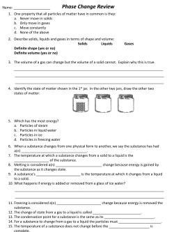 Phase Change Review