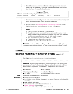 Shared reading: The WaTer CyCle, pages 14&ndash;17