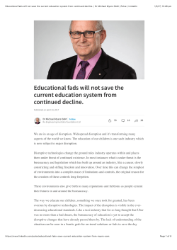 Educational fads will not save the current education system from