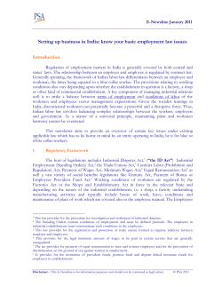 Setting up business in India: know your basic employment law