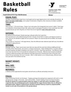 Basketball Rules - YMCA of Greater Richmond