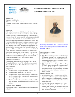 Lesson Plan: The Trail of Tears