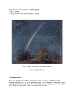 Department of Literature and Languages English 2323