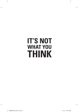 now - It`s Not What You Think
