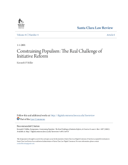 Constraining Populism: The Real Challenge of Initiative Reform