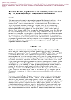 Household structure, migration trends and residential