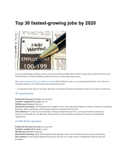 Top 30 fastest-growing jobs by 2020