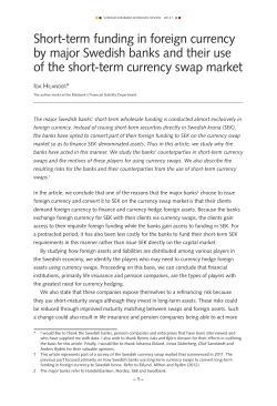 Short-term funding in foreign currency by major Swedish banks an