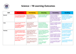 Science &ndash; Y8 Learning Outcomes
