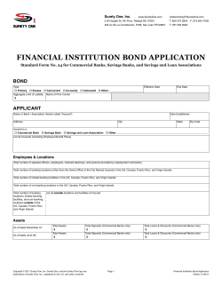 Financial Institution Bond Application