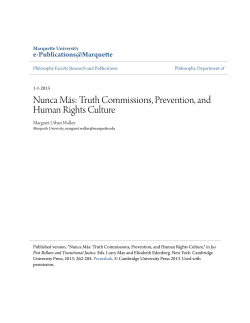 Nunca M&aacute;s: Truth Commissions, Prevention, and Human Rights