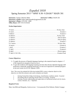 SPAN 1010-001 Spanish First Year I (Mabe)